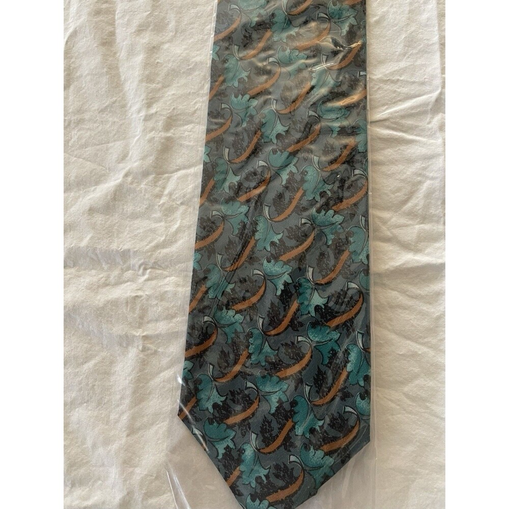 New Vintage Dead Stock 1980’s New Maga 100% Silk Tie Made in Italy Green